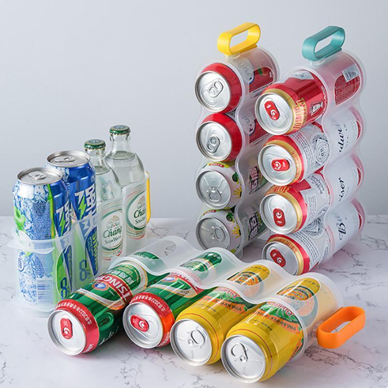 Beer Soda Can Storage Holder Kitchen Fridge Space Saver Rack Organizer 1-3PCS - Orange V528-XJ00521-ORANGE-353077