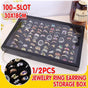 100 Slot Jewelry Ring Earring Storage Box Display Organizer Case Tray Holder - 1PC V528-XJ00524-1PC-108908