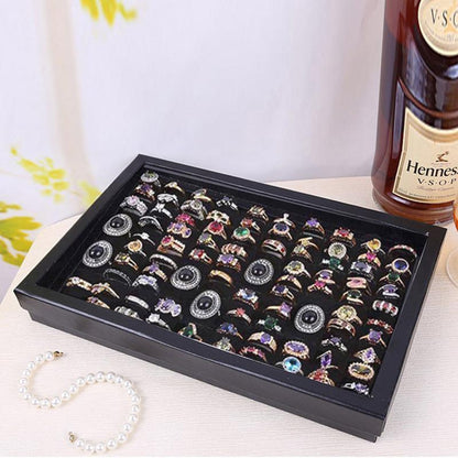 100 Slot Jewelry Ring Earring Storage Box Display Organizer Case Tray Holder - 1PC V528-XJ00524-1PC-108908