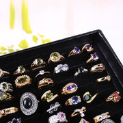100 Slot Jewelry Ring Earring Storage Box Display Organizer Case Tray Holder - 1PC V528-XJ00524-1PC-108908