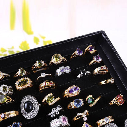100 Slot Jewelry Ring Earring Storage Box Display Organizer Case Tray Holder - 1PC V528-XJ00524-1PC-108908