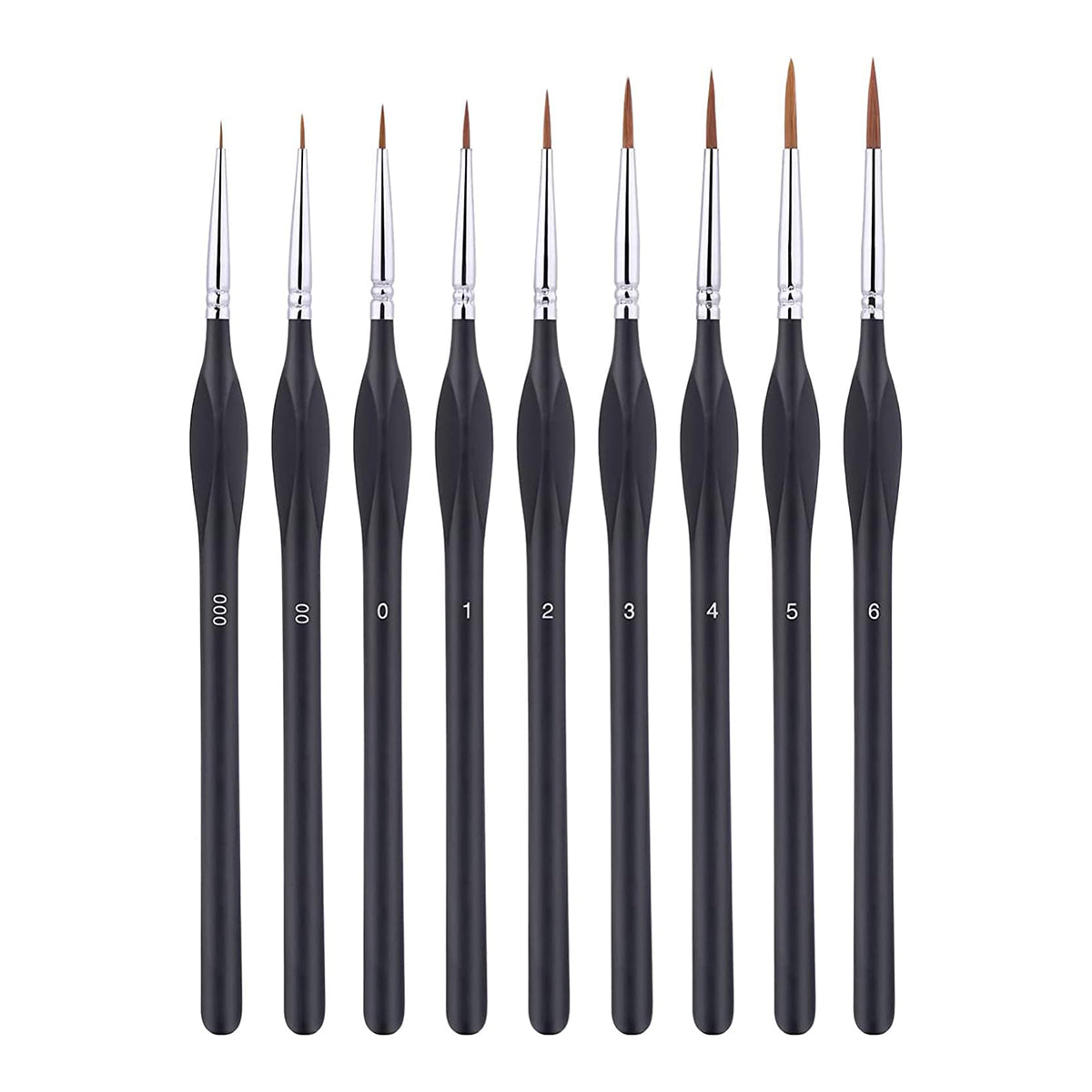 9PCS Fine Detail Paint Brush Set for Watercolour Gouache Acrylic Miniature Art V528-XJ00527-9PCS-820700
