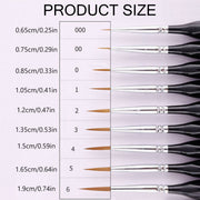 9PCS Fine Detail Paint Brush Set for Watercolour Gouache Acrylic Miniature Art V528-XJ00527-9PCS-820700