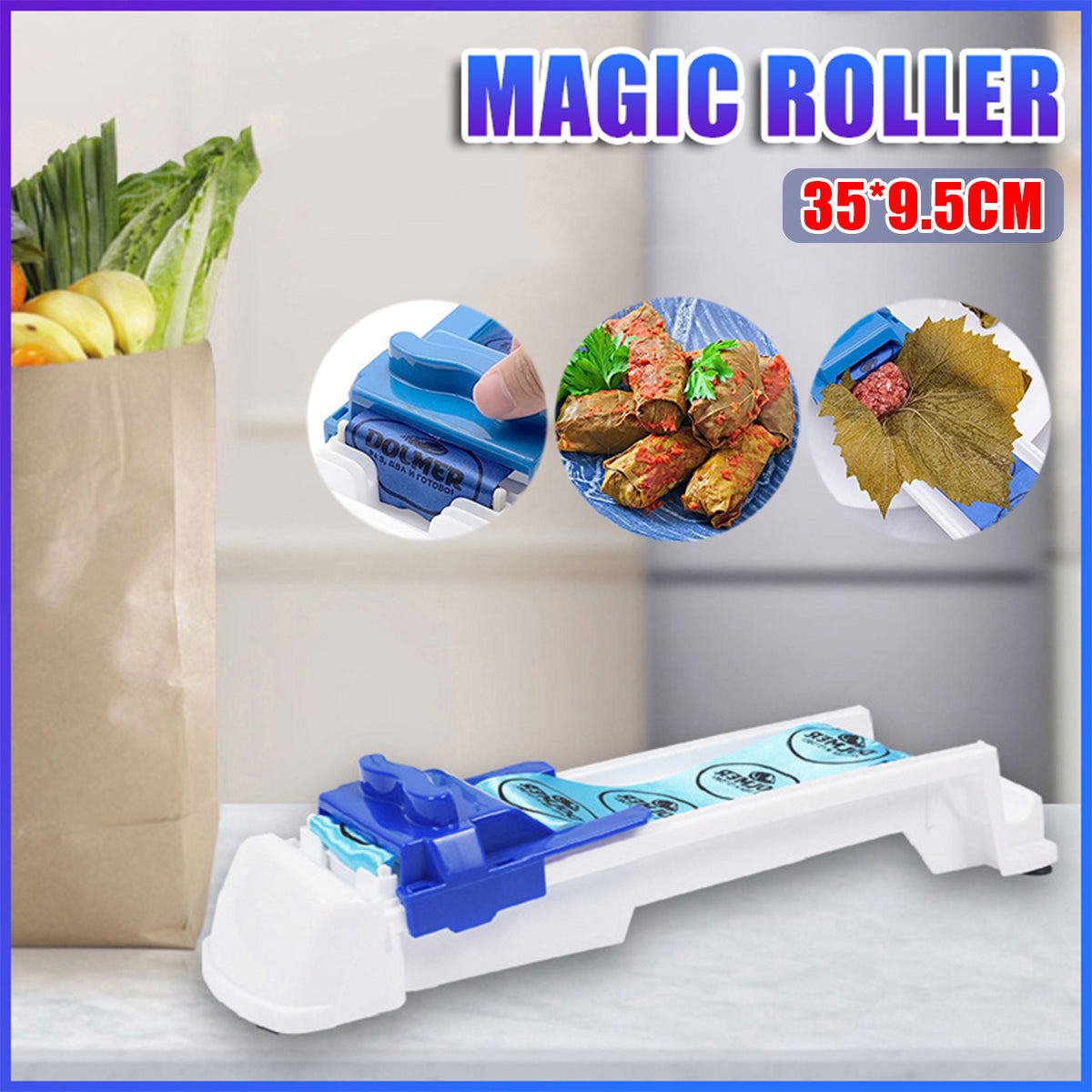 Manual Sushi Meat Roll Maker Kitchen Vegetable Grape Leaf Rolling Tool V528-XJ00528-284664