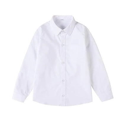 White Girls Peter Pan Collar Long Sleeve School Shirt with two button Adjustable Cuff - S V528-XJ00540-WHITE-S-523059