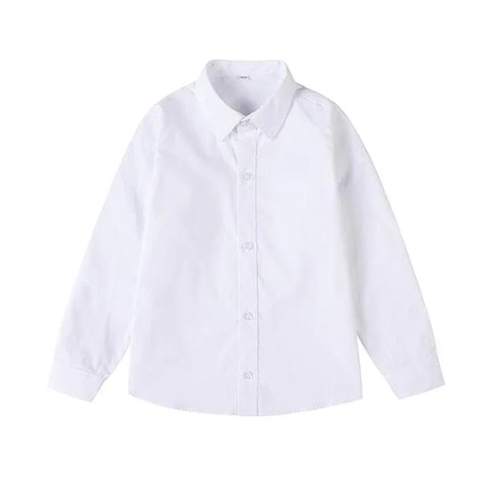 White Girls Peter Pan Collar Long Sleeve School Shirt with two button Adjustable Cuff - S V528-XJ00540-WHITE-S-523059
