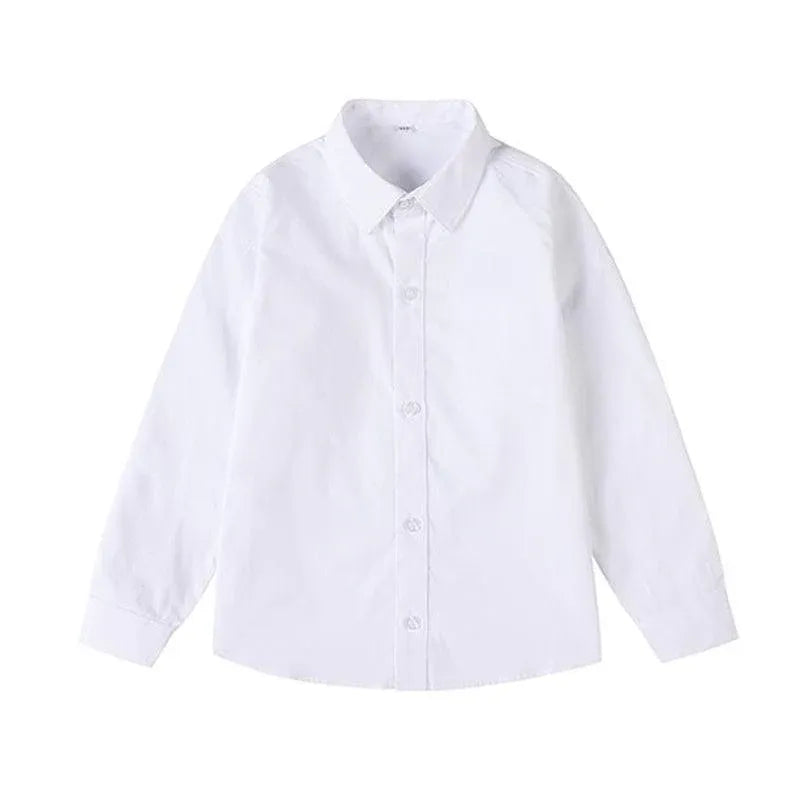 White Girls Peter Pan Collar Long Sleeve School Shirt with two button Adjustable Cuff - L V528-XJ00542-WHITE-L-180453