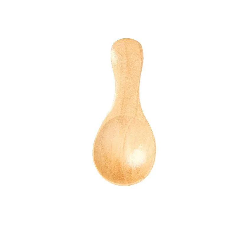 5PCS Mini Wooden Spoons Natural Wood Spice Condiment Dessert Scoops - Beige V528-XJ00557-BEIGE-5PCS-203775