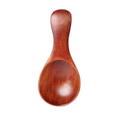 5PCS Mini Wooden Spoons Natural Wood Spice Condiment Dessert Scoops - Red V528-XJ00559-RED-5PCS-964568