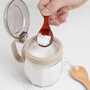 5PCS Mini Wooden Spoons Natural Wood Spice Condiment Dessert Scoops - Red V528-XJ00559-RED-5PCS-964568