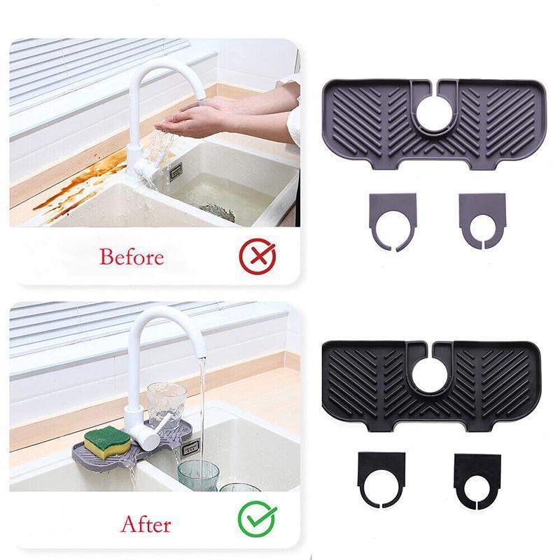 Kitchen Faucet Storage Rack Holder Soap Sponges Caddy Organizer Sink Basket Rack - Black V528-XJ00564-BLACK-628760