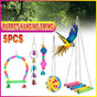 5PCS Hanging Parrot Toys Set with Swings and Ladders for Budgies Cockatiels Cages V528-XJ00572-5PCS-782556