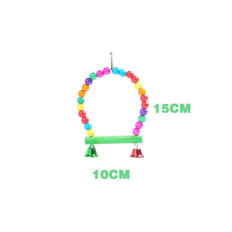 5PCS Hanging Parrot Toys Set with Swings and Ladders for Budgies Cockatiels Cages V528-XJ00572-5PCS-782556