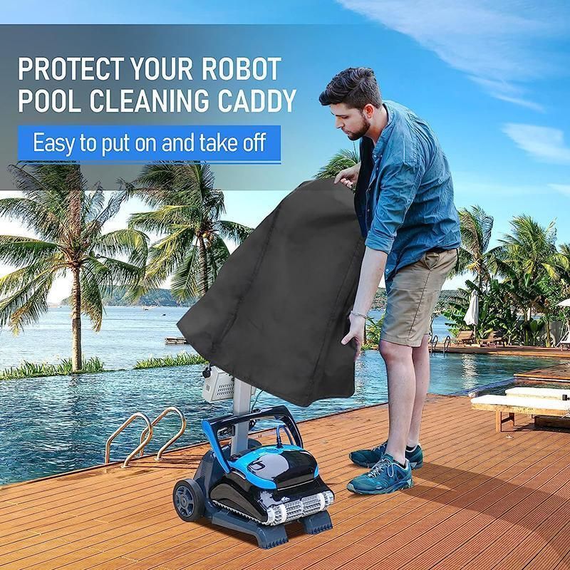 Waterproof Pool Cleaner Cover 420D Oxford Protective Dust Cover with Storage Bag V528-XJ00579-BLACK-487729