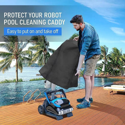 Waterproof Pool Cleaner Cover 420D Oxford Protective Dust Cover with Storage Bag V528-XJ00579-BLACK-487729