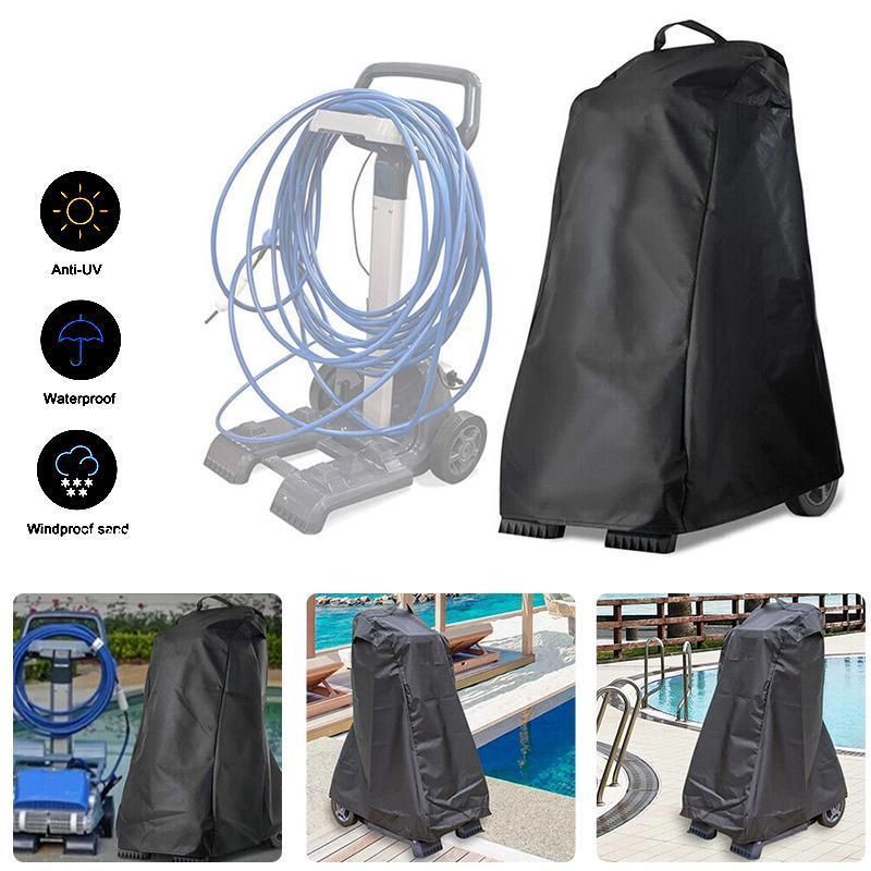 Waterproof Pool Cleaner Cover 420D Oxford Protective Dust Cover with Storage Bag V528-XJ00579-BLACK-487729