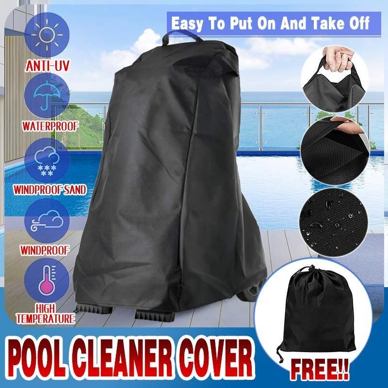 Waterproof Pool Cleaner Cover 420D Oxford Protective Dust Cover with Storage Bag V528-XJ00579-BLACK-487729