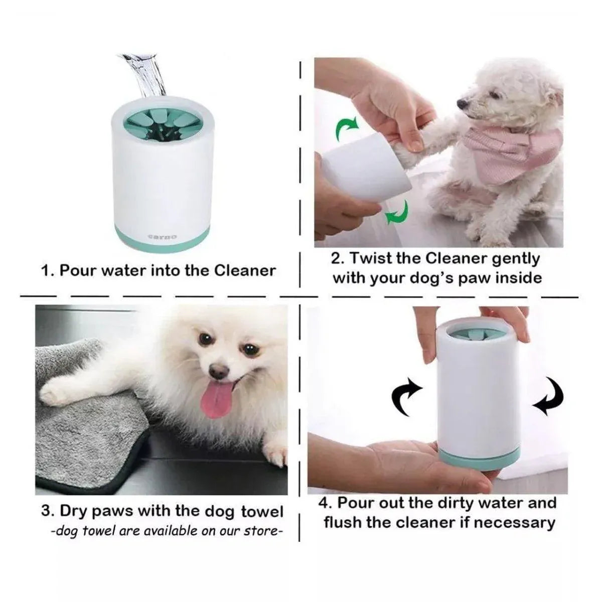Pet Foot Wash Cup Automatic No-Rub Paw Cleaner Cat Dog Paw Washing Cup Clean - Grey V528-XJB-GREY-L-650205