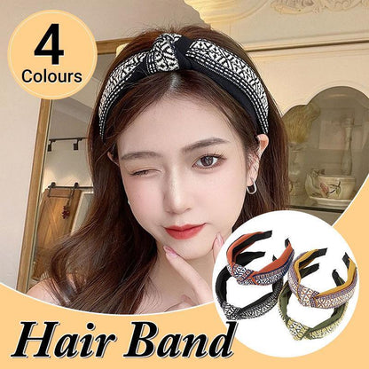 Women Lady Retro Boho Embroidery Cotton Wide Hair Headband Head Wrap Band hoop - Yellow V528-XY00116-YELLOW-292211