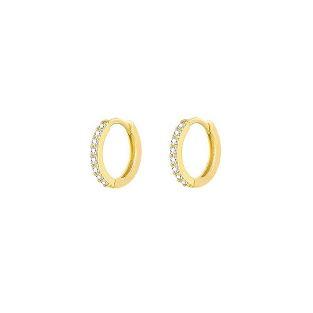 7sizes Hoop Earring Silver Zirconia Ear Huggie Hoop Cartilage Piercing Jewellery - Champagne-7mm V528-XY00302-E1333-150164