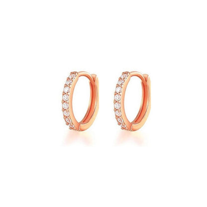 7sizes Hoop Earring Silver Zirconia Ear Huggie Hoop Cartilage Piercing Jewellery - Champagne-7mm V528-XY00302-E1333-150164