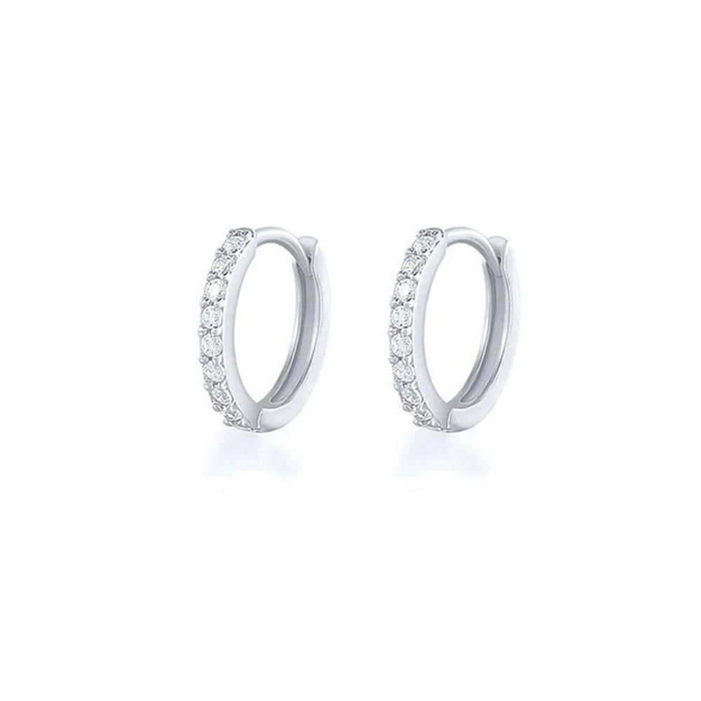7sizes Hoop Earring Silver Zirconia Ear Huggie Hoop Cartilage Piercing Jewellery - Champagne-6mm V528-XY00306-E1332-708417
