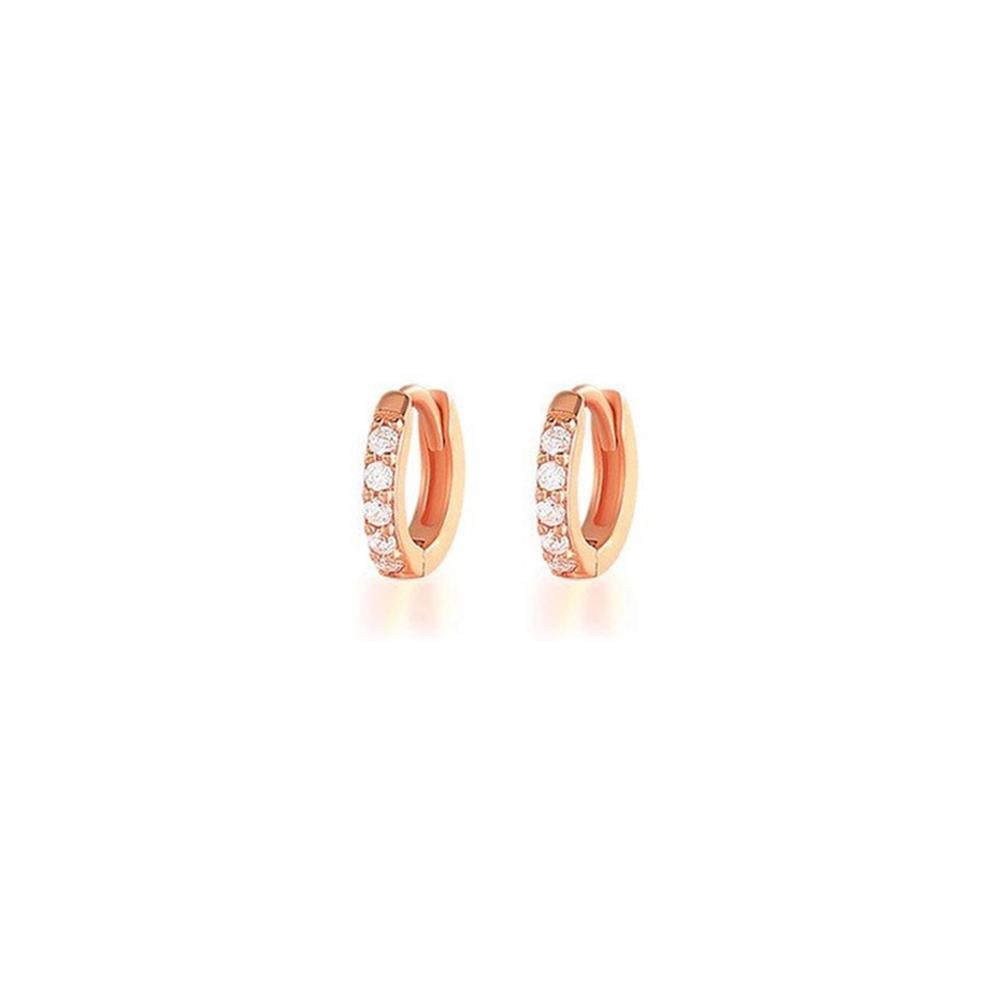 7sizes Hoop Earring Silver Zirconia Ear Huggie Hoop Cartilage Piercing Jewellery - Champagne-6mm V528-XY00306-E1332-708417