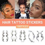 Hairline Edge Tattoo Stickers - Curly Fringe Decals for Women Styling - 4 V528-XY00402-LHKS04-916936