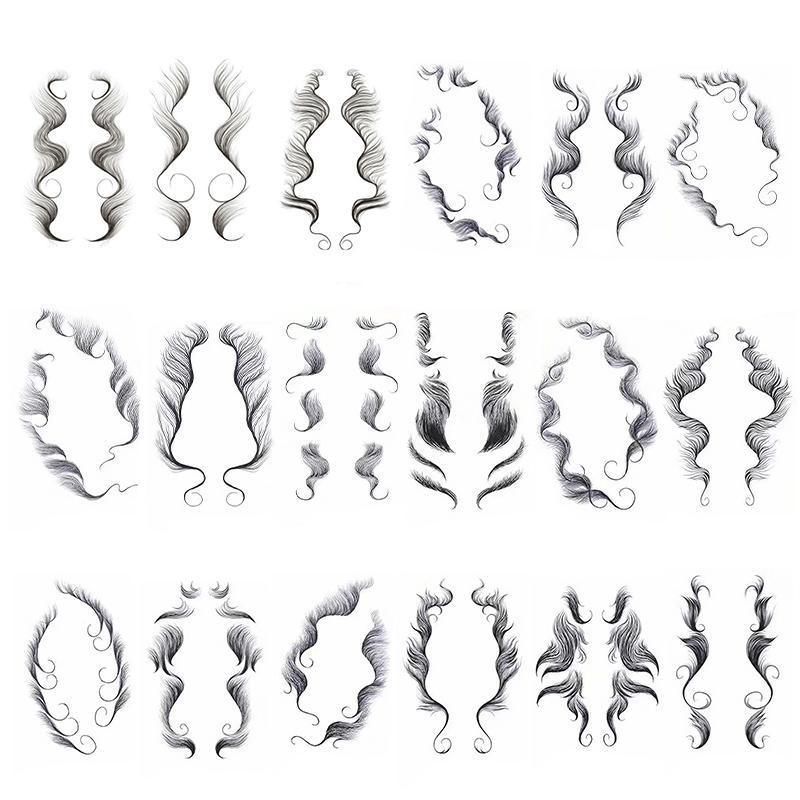 Hairline Edge Tattoo Stickers - Curly Fringe Decals for Women Styling - 4 V528-XY00402-LHKS04-916936