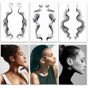 Hairline Edge Tattoo Stickers - Curly Fringe Decals for Women Styling - 4 V528-XY00402-LHKS04-916936