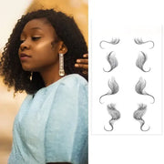 Hairline Edge Tattoo Stickers - Curly Fringe Decals for Women Styling - 9 V528-XY00403-LHKS09-121269
