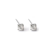 4/5mm Cushion Lab-Created Diamond Stud Earrings Women's 14K White Gold Finish - 4MM