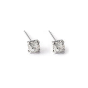4/5mm Cushion Lab-Created Diamond Stud Earrings Women's 14K White Gold Finish - 4MM