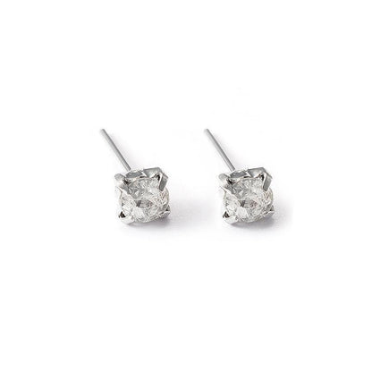 4/5mm Cushion Lab-Created Diamond Stud Earrings Women's 14K White Gold Finish - 4MM V528-XY00420-4MM32EJ-281827