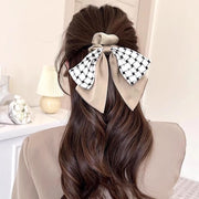 Women Elegant Scrunchies for Hair Ribbon Ties Bow Scrunchies Ponytail Scrunchie - Brown V528-XY00448-ZMKHS-242527