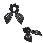 Women Elegant Scrunchies for Hair Ribbon Ties Bow Scrunchies Ponytail Scrunchie - Brown V528-XY00448-ZMKHS-242527