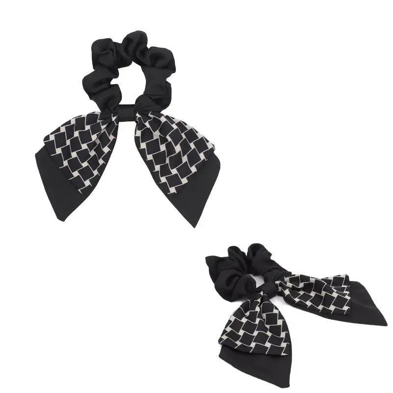 Women Elegant Scrunchies for Hair Ribbon Ties Bow Scrunchies Ponytail Scrunchie - Beige V528-XY00450-XBGZKS-213360