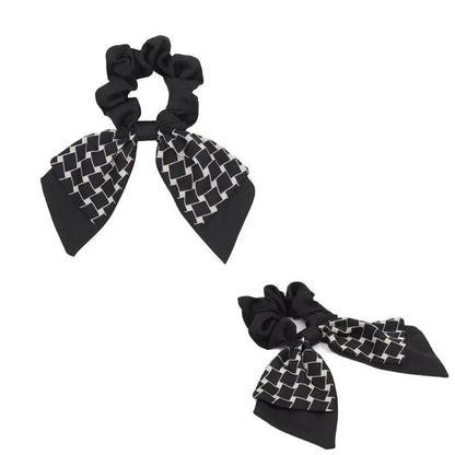 Women Elegant Scrunchies for Hair Ribbon Ties Bow Scrunchies Ponytail Scrunchie - Beige V528-XY00450-XBGZKS-213360