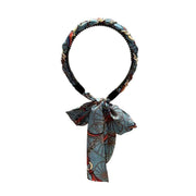 Chains patterned satin headband with Long Scarf Headband Scarf Hair Accessories - Orange V528-XY00612-ORANGE-723167