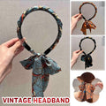 Chains patterned satin headband with Long Scarf Headband Scarf Hair Accessories - Blue V528-XY00614-BLUE-434701