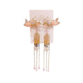 2Pcs Hanfu Flower Hair Clip with Pearl Tassel Butterfly Hairpin for Women and Girls Party - 13