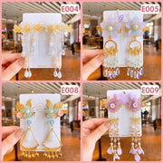 2Pcs Hanfu Flower Hair Clip with Pearl Tassel Butterfly Hairpin for Women and Girls Party - 13