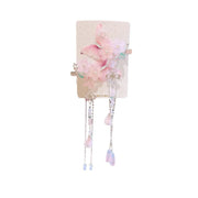 2Pcs Hanfu Flower Hair Clip with Pearl Tassel Butterfly Hairpin for Women and Girls Party - 15