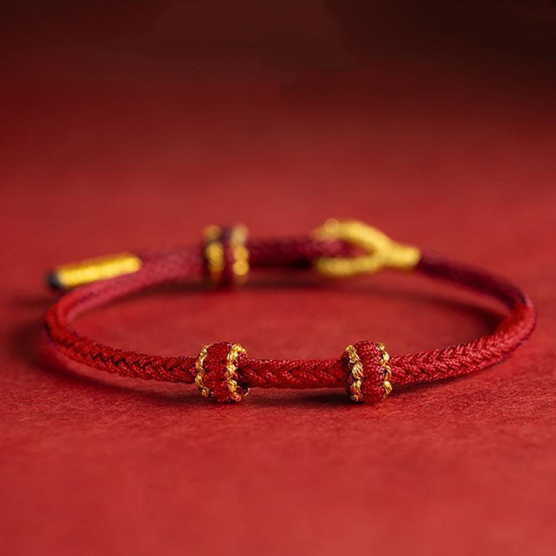 Hand-woven Knotted Red Rope Adjustable Size For Lovers Bracelet Jewelry Gifts V528-XY00722-XLHSW-665226