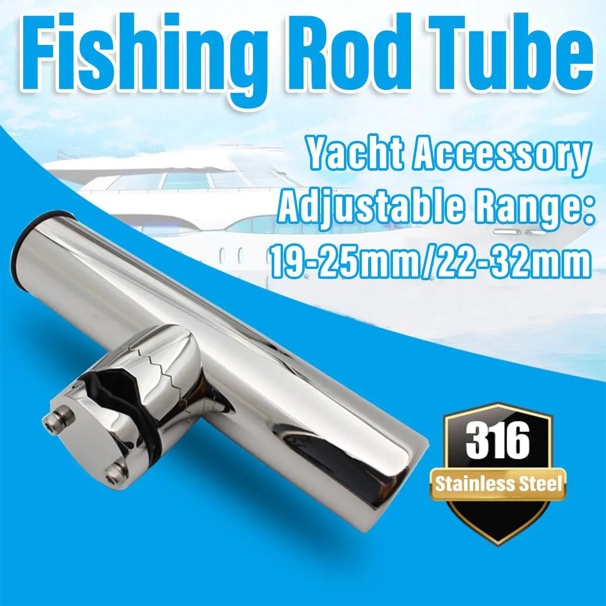 Fishing Rod Tubes Holders Grippers for Boat and Outdoor Fishing Rod Storage - 22mm-32mm V528-YACHT-ROD-HOLDER-22-32MM-177960