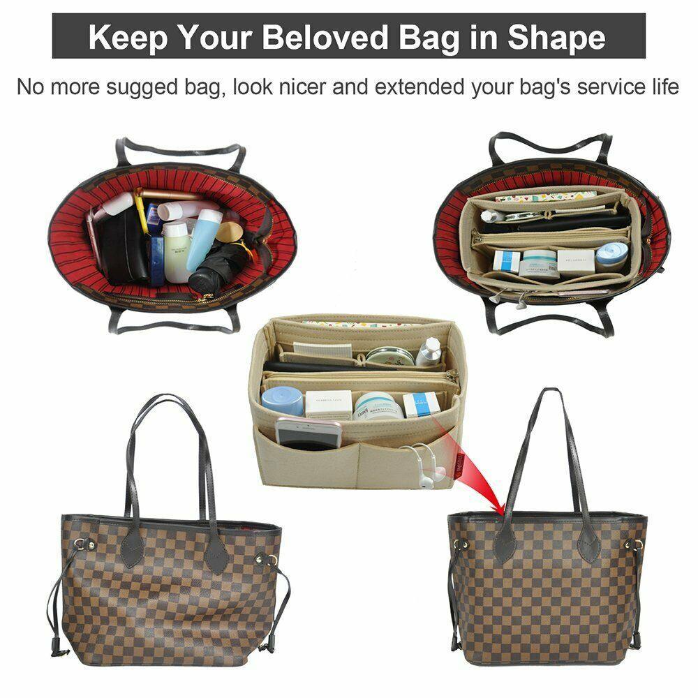 Travel Organiser Handbag Felt Bag Tote Insert Liner Purse Pouch Women 25*16*9Cm - Yellow V528-YECOLOUR-YELLOW89813