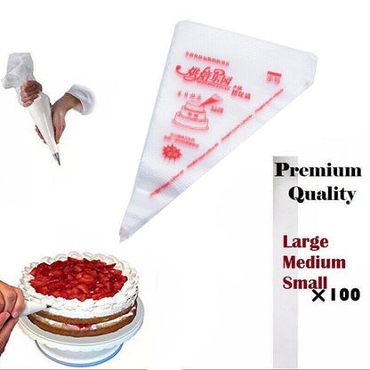 100-200Pcs Disposable Piping Bags For Cake Decor Icing Frosting Piping Nozzles - Yellow (Thick)-Medium *100 V528-YELLOWTHICK-MEDIUM-100PCS75709