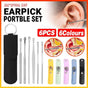 6Pcs Earpick Ear Wax Curette Ear Cleaner Remover Spoon Ear Cleaning Tool Kit - Green V528-YJ21-GREEN-294761