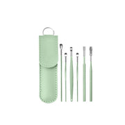 6Pcs Earpick Ear Wax Curette Ear Cleaner Remover Spoon Ear Cleaning Tool Kit - Green V528-YJ21-GREEN-294761