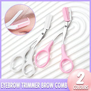 Eyebrow Trimmer Grooming Scissors Eyelash Thinning Shears Comb Brow Shaping Tool - Pink V528-YL099-PINK-5567